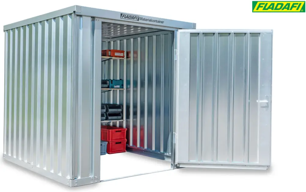 Beliebt FLADAFI Materialcontainer 2100 x 2170 x 2150 mm ohne Boden - 2-flügelige Tür auf 2 m Seite