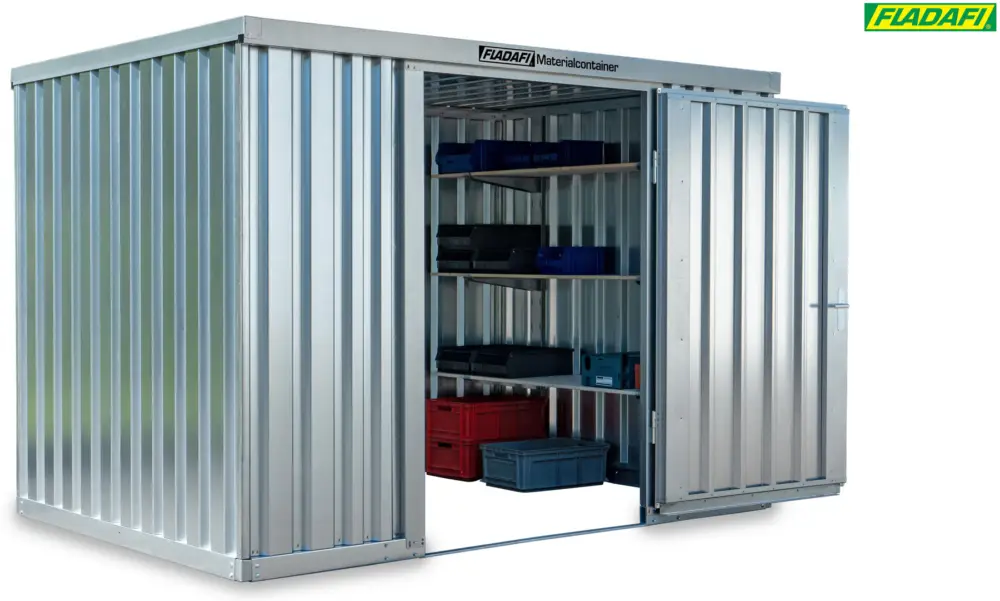 FLADAFI Materialcontainer 3050 x 2170 x 2150 mm ohne Boden - 1-flügelige und 2-flügelige Tür Neu Im Sortiment
