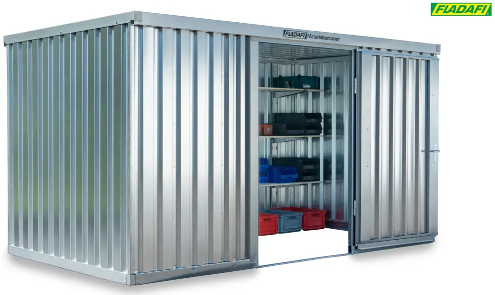 Versand Am Gleichen Tag FLADAFI Materialcontainer 4050 x 2170 x 2150 mm ohne Boden - 1-flügelige und 2-flügelige Tür
