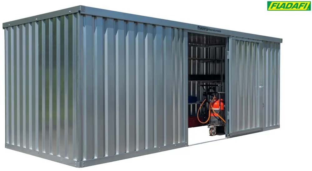 FLADAFI Materialcontainer 6080 x 2170 x 2150 mm ohne Boden - 2-flügelige Tür auf 6 m Seite Top-Preis