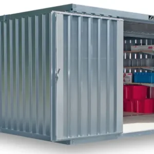 Billig FLADAFI Materialcontainer Kombination 5080 x 6520 x 2150 mm mit Holzboden - 2-flügelige Tür breit au