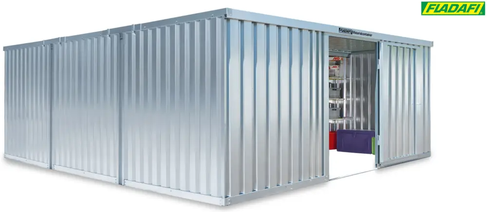 FLADAFI Materialcontainer Kombination 5080 x 6520 x 2150 mm ohne Holzboden - 1-flügelige Tür auf 5 m Sonderangebot