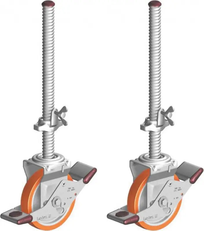 Mega-Angebot Layher Fahrgerüst Lenkrolle 700 spindelbar mit Polyurethanbelag - 2er Set