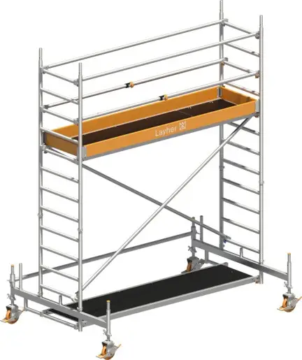 Fahrgerüst Layher Uni Standard P2 hawego 1411102 mit Telegeländer - Arbeitshöhe 4,35 m Neu Im Sortiment