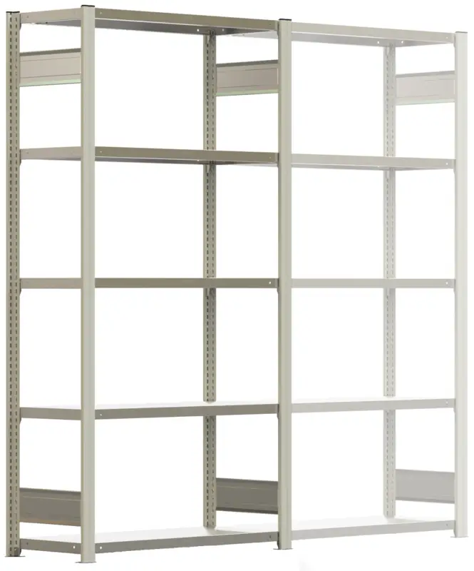 Regalwerk BERT Lagerregal 150 5 Grundfeld 2000 x 1005 x 400 mm - RAL 7035 Echt