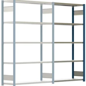 Wochenendangebot Regalwerk BERT Lagerregal 150 7 Anbaufeld 3000 x 1285 x 400 mm - RAL 5010