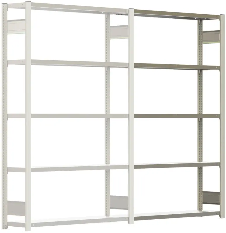 Top-Preis Regalwerk BERT Lagerregal 250 5 Anbaufeld 2000 x 1285 x 300 mm - RAL 7035