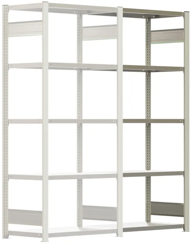 Saisonangebot Regalwerk BERT Lagerregal 250 6 Anbaufeld 2500 x 875 x 500 mm - RAL 7035