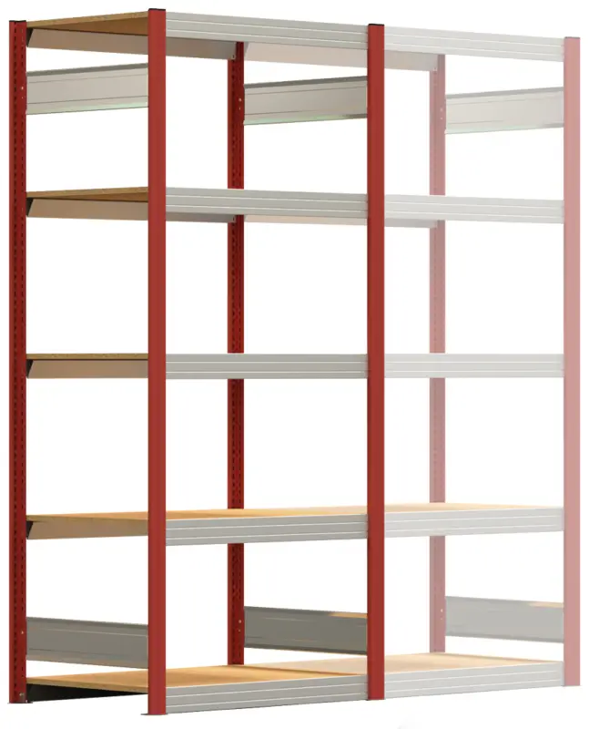 Nur Heute Regalwerk BERT Großfachregal 250 5 Grundfeld 2000 x 875 x 600 mm - RAL 3000