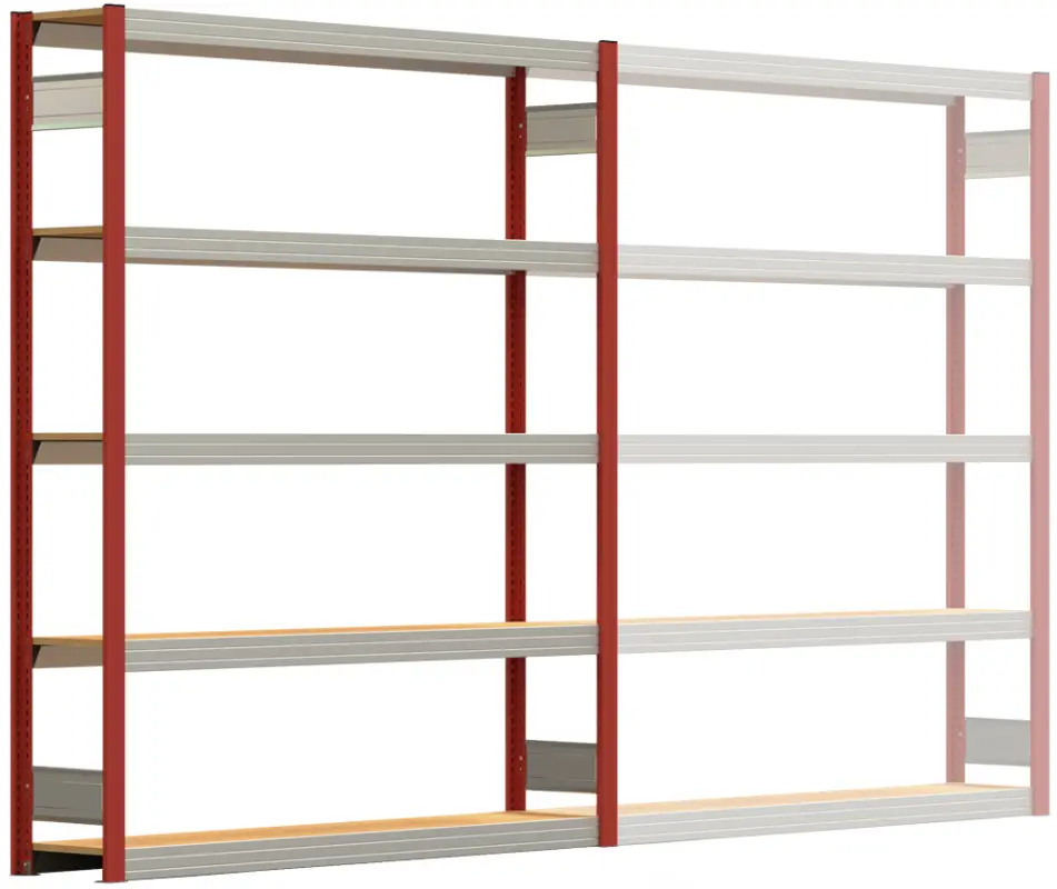 Schneller Versand Regalwerk BERT Großfachregal 250 5 Grundfeld 2000 x 1695 x 300 mm - RAL 3000
