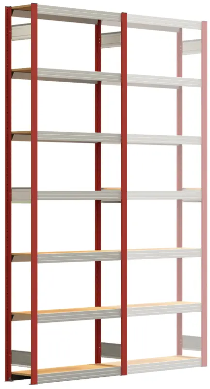 Geprüft Regalwerk BERT Großfachregal 250 7 Grundfeld 3000 x 1005 x 300 mm - RAL 3000