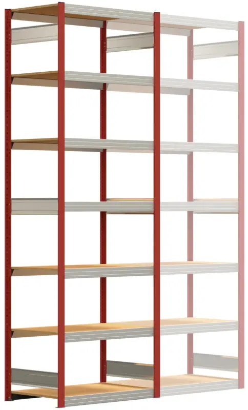 Regalwerk BERT Großfachregal 250 7 Grundfeld 3000 x 1005 x 600 mm - RAL 3000 Günstig
