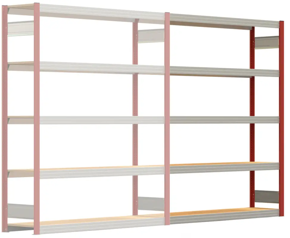 Regalwerk BERT Großfachregal 250 5 Anbaufeld 2000 x 1695 x 400 mm - RAL 3000 Neue Kollektion