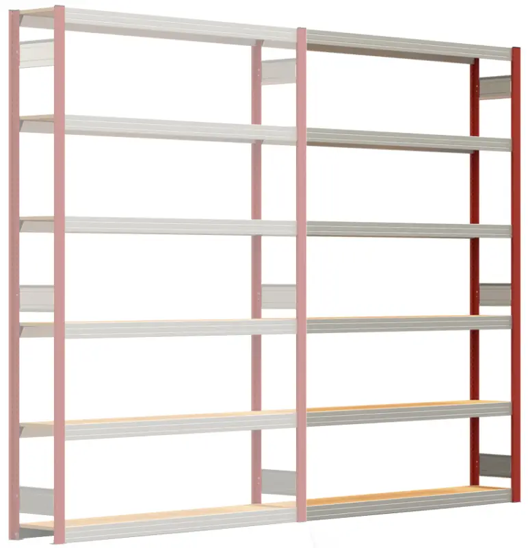 Expressversand Regalwerk BERT Großfachregal 250 6 Anbaufeld 2500 x 1695 x 300 mm - RAL 3000