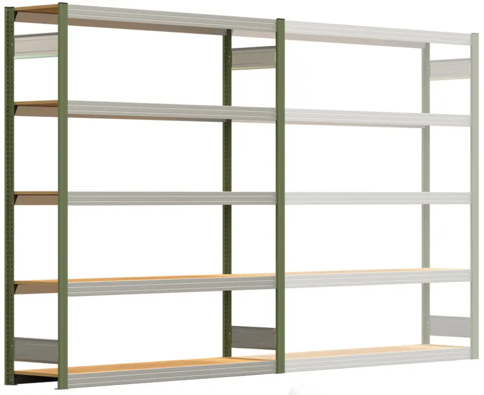 Online Kaufen Regalwerk BERT Großfachregal 250 5 Grundfeld 2000 x 1695 x 400 mm - RAL 6011