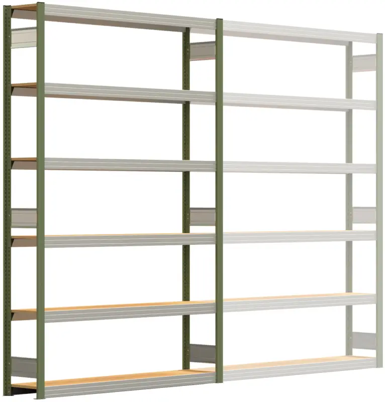 Neuheit Regalwerk BERT Großfachregal 250 6 Grundfeld 2500 x 1695 x 300 mm - RAL 6011