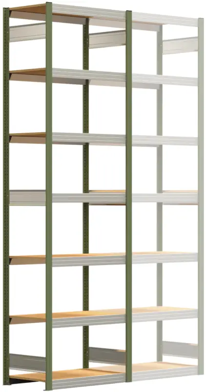 Billig Regalwerk BERT Großfachregal 250 7 Grundfeld 3000 x 875 x 500 mm - RAL 6011