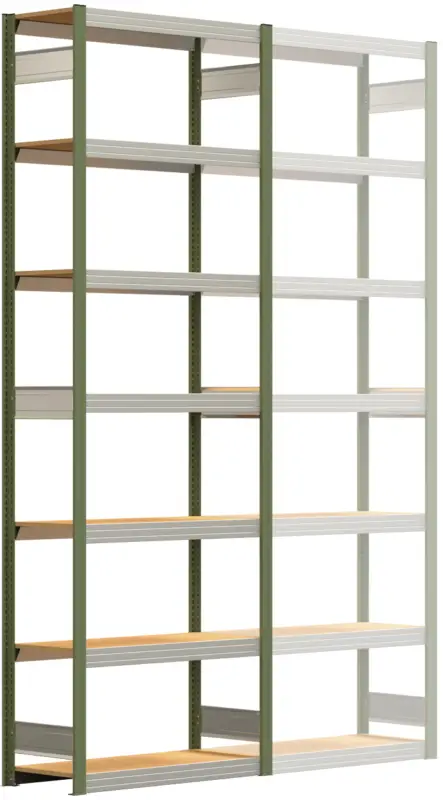 Schnäppchen Regalwerk BERT Großfachregal 250 7 Grundfeld 3000 x 1005 x 400 mm - RAL 6011