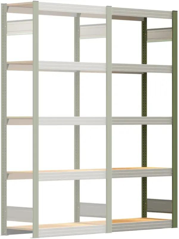 Regalwerk BERT Großfachregal 250 5 Anbaufeld 2000 x 875 x 400 mm - RAL 6011 Preiswert