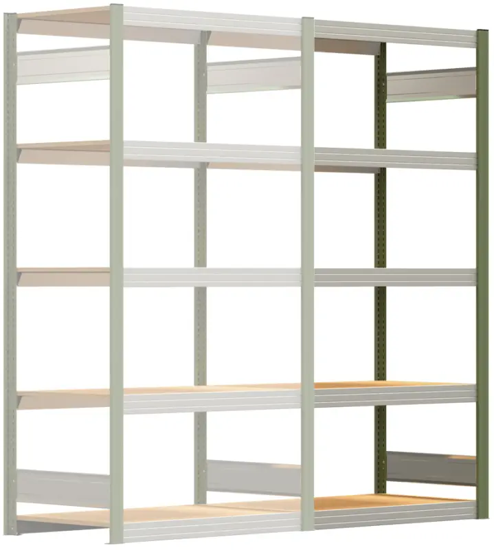 Kracherpreis Regalwerk BERT Großfachregal 250 5 Anbaufeld 2000 x 1005 x 600 mm - RAL 6011