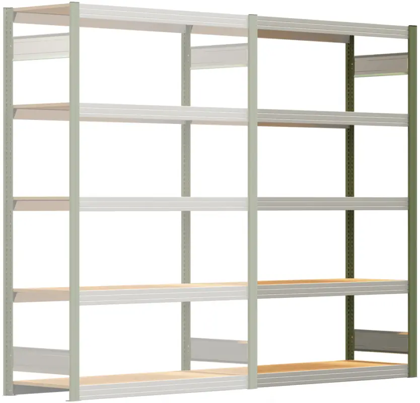 Mega-Angebot Regalwerk BERT Großfachregal 250 5 Anbaufeld 2000 x 1285 x 500 mm - RAL 6011