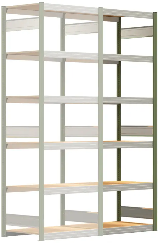 Regalwerk BERT Großfachregal 250 6 Anbaufeld 2500 x 875 x 600 mm - RAL 6011 Schneller Versand