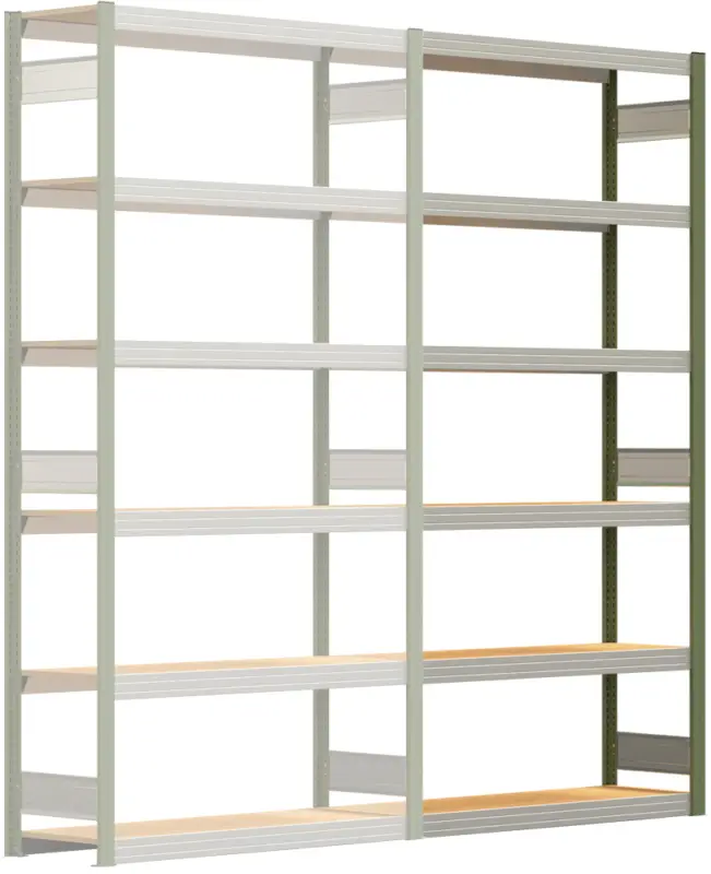Regalwerk BERT Großfachregal 250 6 Anbaufeld 2500 x 1285 x 400 mm - RAL 6011 Günstig