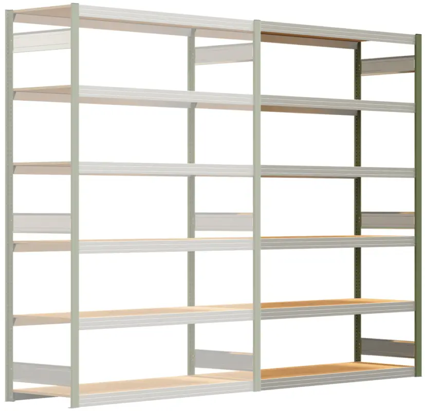 Preisreduziert Regalwerk BERT Großfachregal 250 6 Anbaufeld 2500 x 1695 x 600 mm - RAL 6011