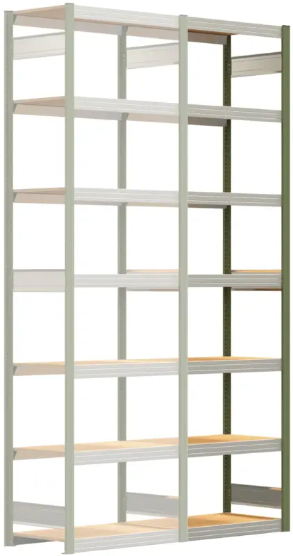 Neu Regalwerk BERT Großfachregal 250 7 Anbaufeld 3000 x 875 x 500 mm - RAL 6011