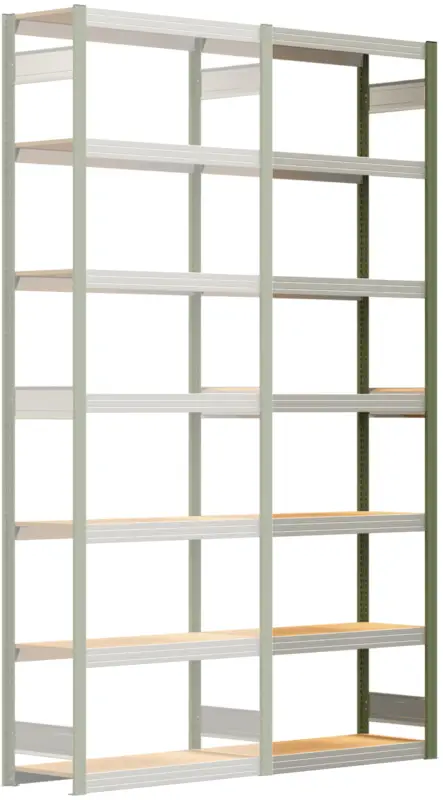 Regalwerk BERT Großfachregal 250 7 Anbaufeld 3000 x 1005 x 400 mm - RAL 6011 Aktuell