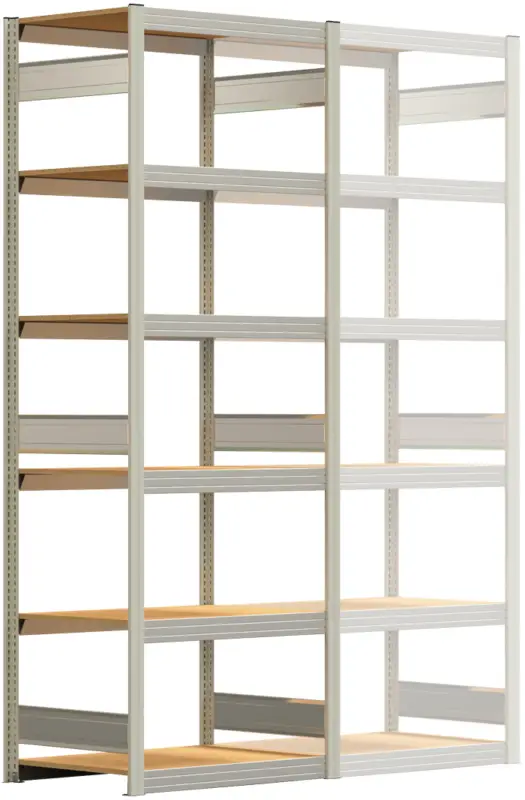 Regalwerk BERT Großfachregal 250 6 Grundfeld 2500 x 875 x 600 mm - RAL 7035 Nur Heute