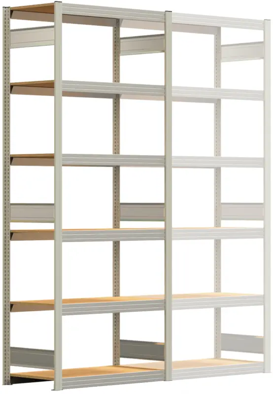Regalwerk BERT Großfachregal 250 6 Grundfeld 2500 x 1005 x 500 mm - RAL 7035 Neu