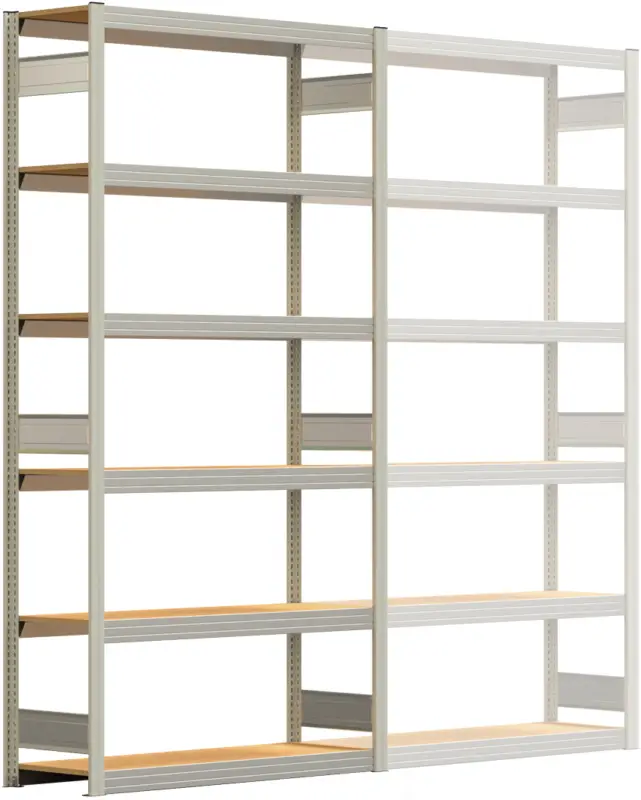 Sale Regalwerk BERT Großfachregal 250 6 Grundfeld 2500 x 1285 x 400 mm - RAL 7035