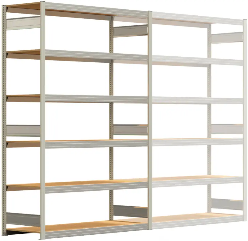 Regalwerk BERT Großfachregal 250 6 Grundfeld 2500 x 1695 x 600 mm - RAL 7035 Meistverkauft
