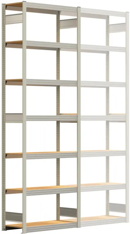 Regalwerk BERT Großfachregal 250 7 Grundfeld 3000 x 1005 x 400 mm - RAL 7035 Sale