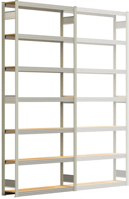 Regalwerk BERT Großfachregal 250 7 Grundfeld 3000 x 1285 x 300 mm - RAL 7035 Neu Im Sortiment
