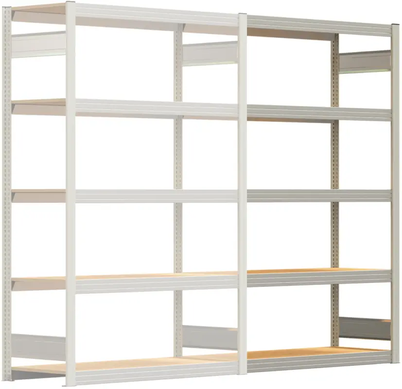 Echt Regalwerk BERT Großfachregal 250 5 Anbaufeld 2000 x 1285 x 500 mm - RAL 7035