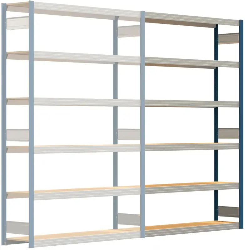 Sichere Zahlung Regalwerk BERT Großfachregal 250 6 Anbaufeld 2500 x 1695 x 400 mm - RAL 5010