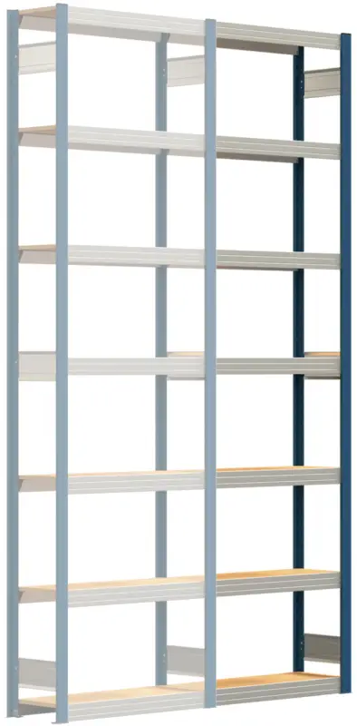 Sonderaktion Regalwerk BERT Großfachregal 250 7 Anbaufeld 3000 x 875 x 300 mm - RAL 5010