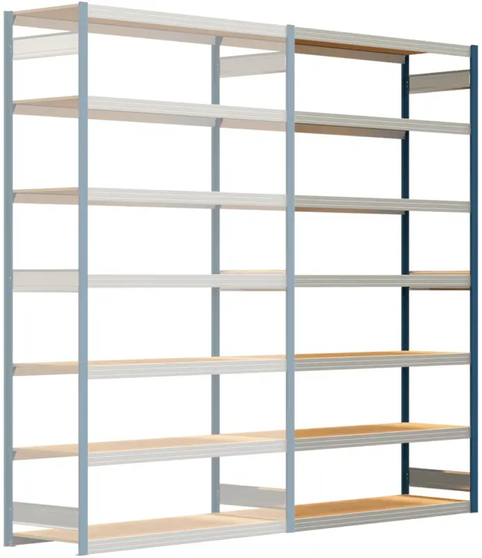 Nur Heute Regalwerk BERT Großfachregal 250 7 Anbaufeld 3000 x 1695 x 600 mm - RAL 5010