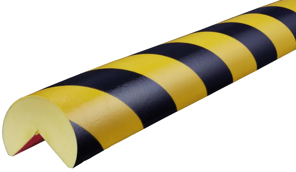 Knuffi Eckschutzprofil Typ A+ Ø 60 mm gelb schwarz PU - 1,00 m Standard Neue Kollektion