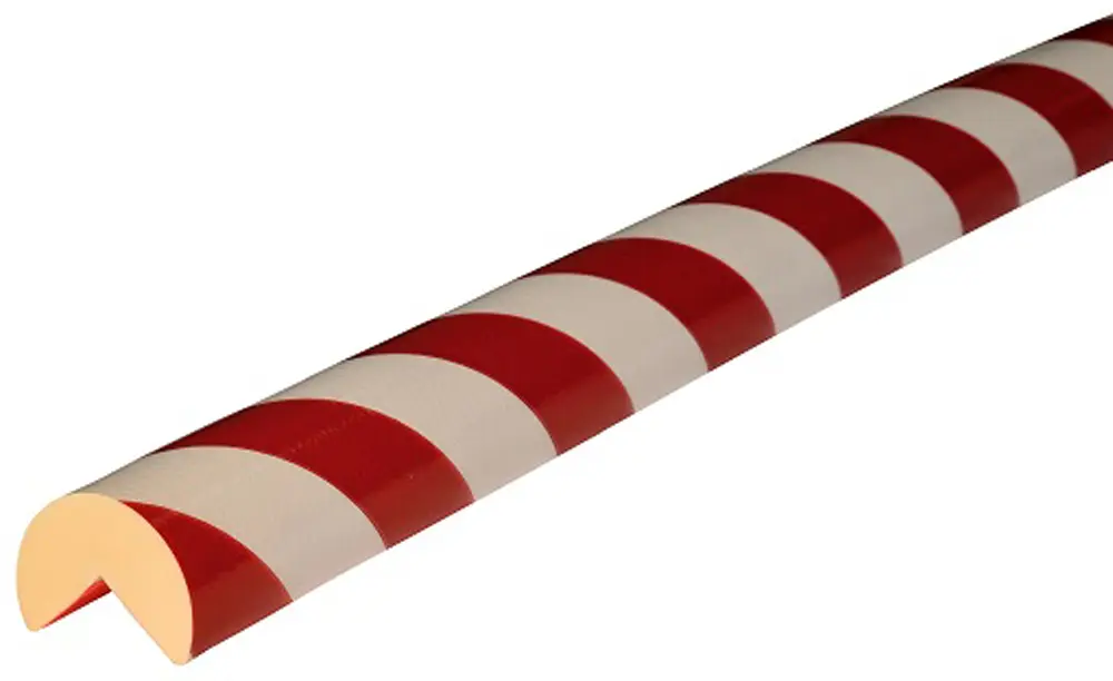 Sofort Bestellen Knuffi Eckschutzprofil Typ A+ Ø 60 mm rot weiß PU - 1,00 m Standard