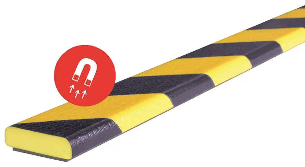 Knuffi Wandschutz Profil Typ F 40 x 11 mm gelb schwarz PU - 1,00 m Magnetic Wochenendangebot
