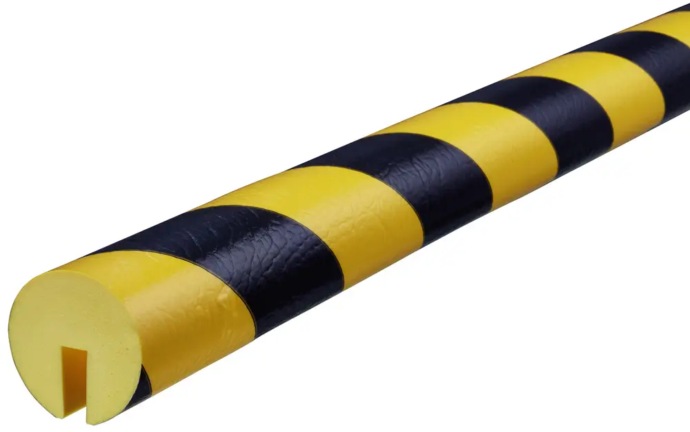 Top-Seller Knuffi Kantenschutzprofil Typ B Ø 40 mm gelb schwarz PU - 50,00 m Standard