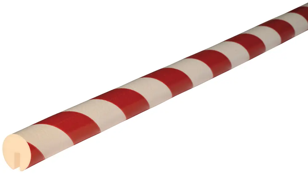 Knuffi Kantenschutzprofil Typ B Ø 40 mm rot weiß PU - 50,00 m Standard Solange Der Vorrat Reicht