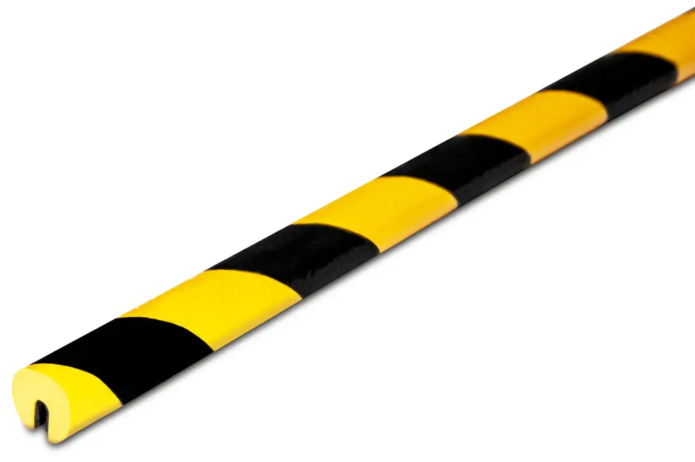 Knuffi Kantenschutzprofil Typ O Ø 20 mm gelb schwarz PU - 5,00 m Standard Solange Der Vorrat Reicht