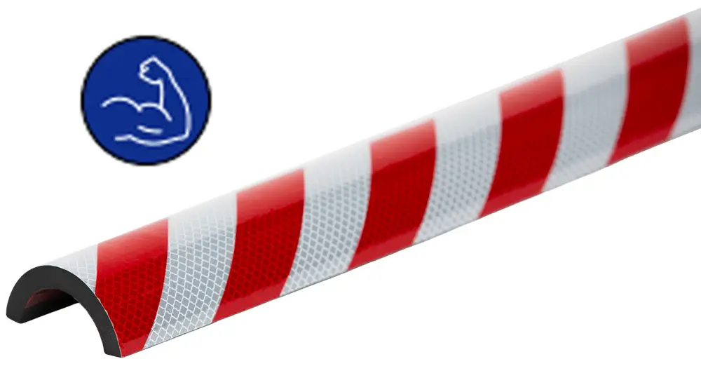 Knuffi Rohrschutz Profil Typ R50 Ø 50 mm rot weiß PU - 1,00 m reflective Extra Strong Letzte Chance