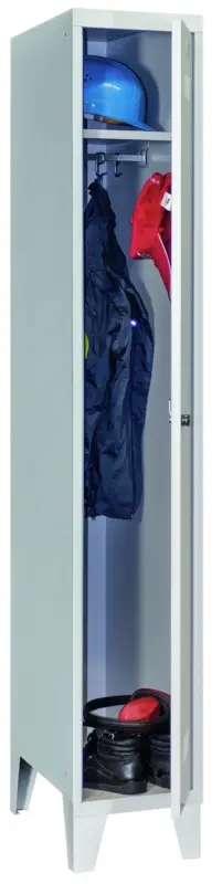 Pavoy Spind mit Füßen 1850 x 300 x 500 mm - 1 Abteil mit Drehriegel - RAL 7035 Angebot