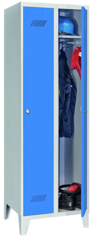 Heißes Angebot Pavoy Spind mit Füßen 1850 x 600 x 500 mm - 2 Abteile mit Drehriegel - RAL 7035 5012