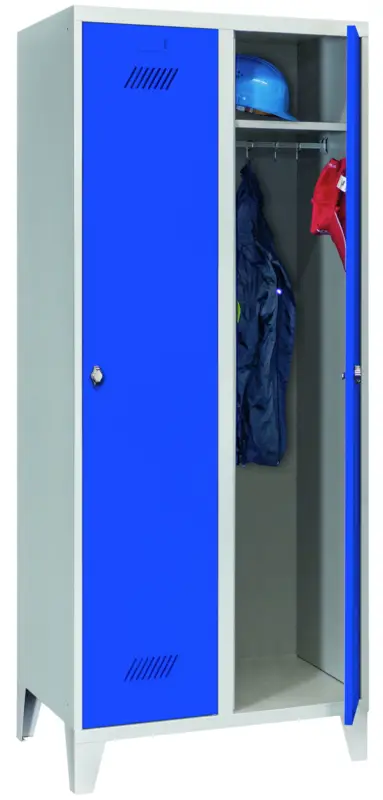 Pavoy Spind mit Füßen 1850 x 800 x 500 mm - 2 Abteile mit Drehriegel - RAL 7035 5010 Meistverkauft